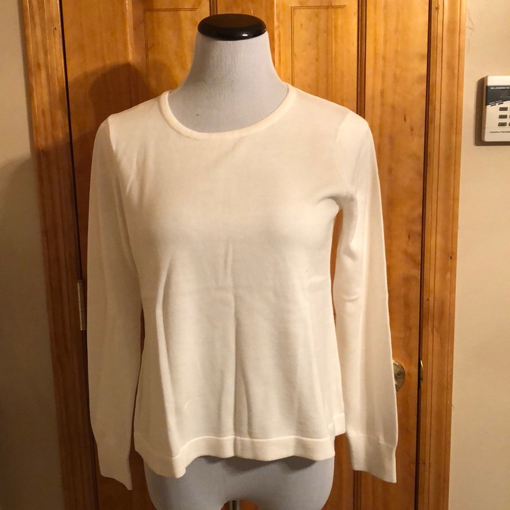Calvin Klein cream scoop neck knit sweater